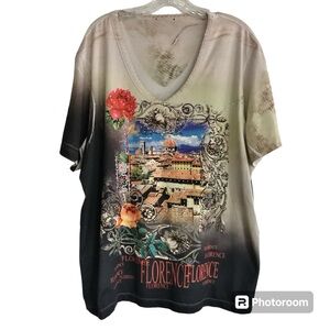Chagall Florence Italy Print Shirt 2XL